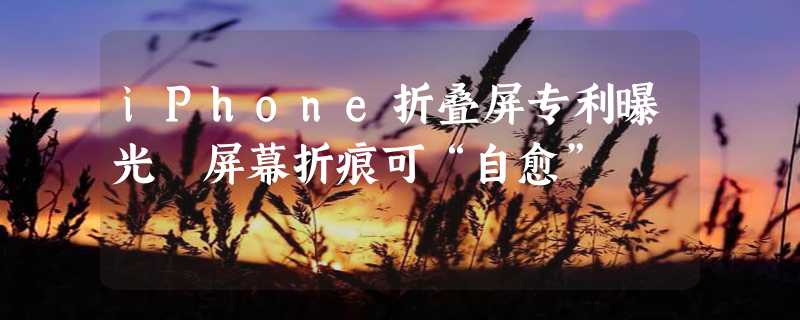 iPhone折叠屏专利曝光 屏幕折痕可“自愈”