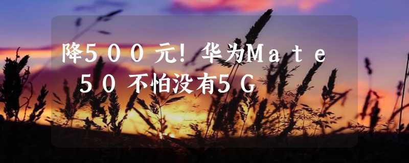 降500元！华为Mate 50不怕没有5G