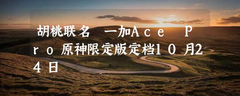 胡桃联名 一加Ace Pro原神限定版定档10月24日