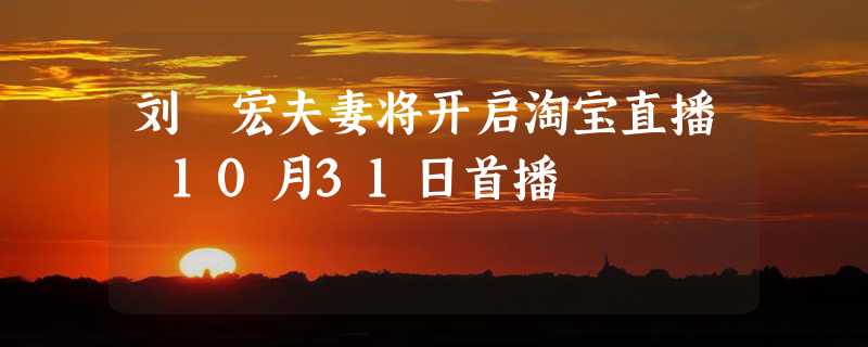 刘畊宏夫妻将开启淘宝直播 10月31日首播