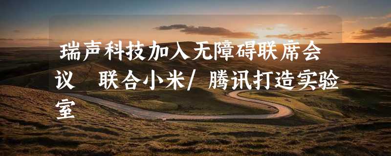 瑞声科技加入无障碍联席会议 联合小米/腾讯打造实验室