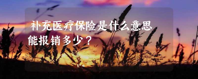 补充医疗保险是什么意思 能报销多少？