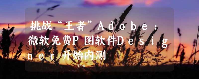 挑战“王者”Adobe：微软免费P图软件Designer开始内测