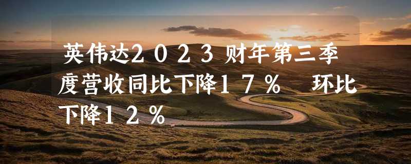 英伟达2023财年第三季度营收同比下降17% 环比下降12%