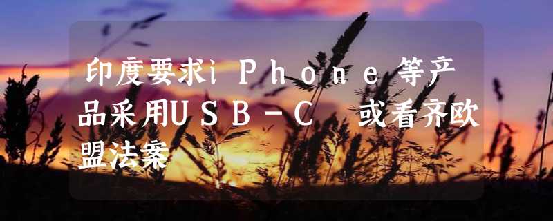 印度要求iPhone等产品采用USB-C 或看齐欧盟法案