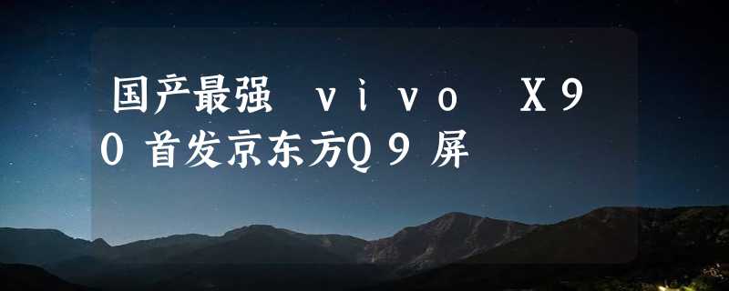 国产最强 vivo X90首发京东方Q9屏