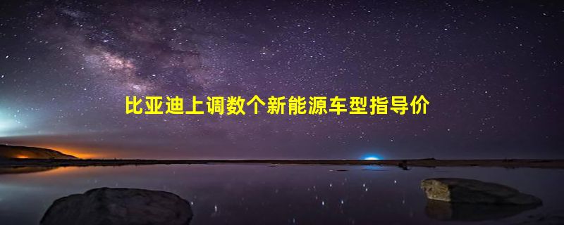 比亚迪上调数个新能源车型指导价 最高幅度6000元