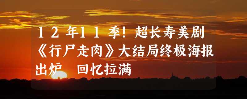 12年11季！超长寿美剧《行尸走肉》大结局终极海报出炉 回忆拉满