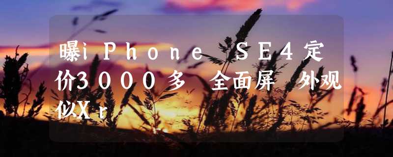 曝iPhone SE4定价3000多 全面屏 外观似Xr