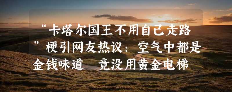 “卡塔尔国王不用自己走路”梗引网友热议：空气中都是金钱味道 竟没用黄金电梯