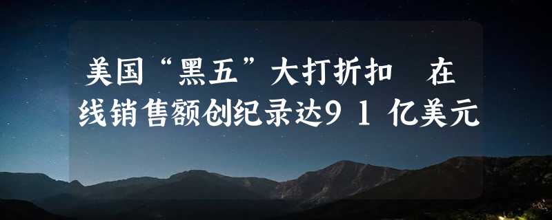 美国“黑五”大打折扣 在线销售额创纪录达91亿美元