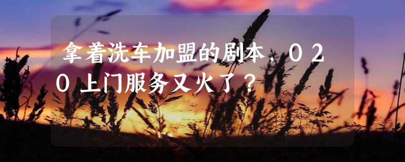 拿着洗车加盟的剧本，O2O上门服务又火了？