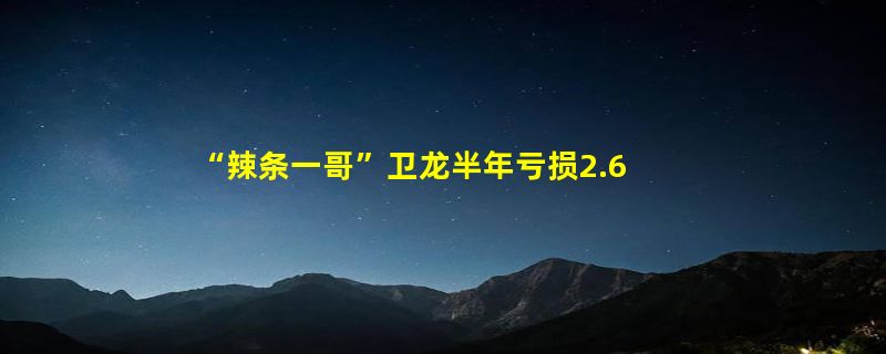 “辣条一哥”卫龙半年亏损2.61亿：年轻人不爱吃了吗？