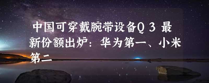 中国可穿戴腕带设备Q3最新份额出炉：华为第一、小米第二