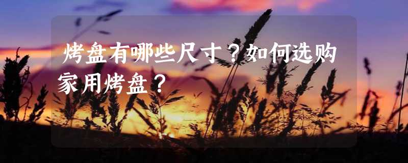 烤盘有哪些尺寸？如何选购家用烤盘？