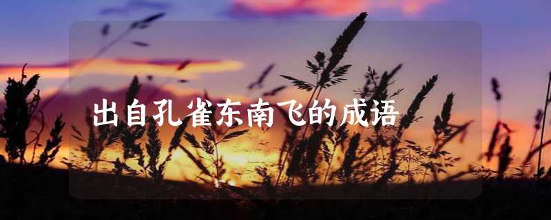 出自孔雀东南飞的成语