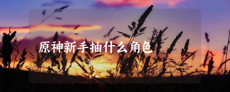 原神新手抽什么角色