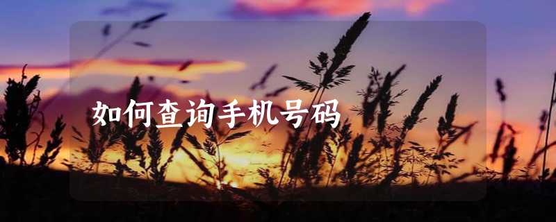 如何查询手机号码