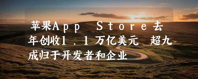 苹果App Store去年创收1.1万亿美元 超九成归于开发者和企业