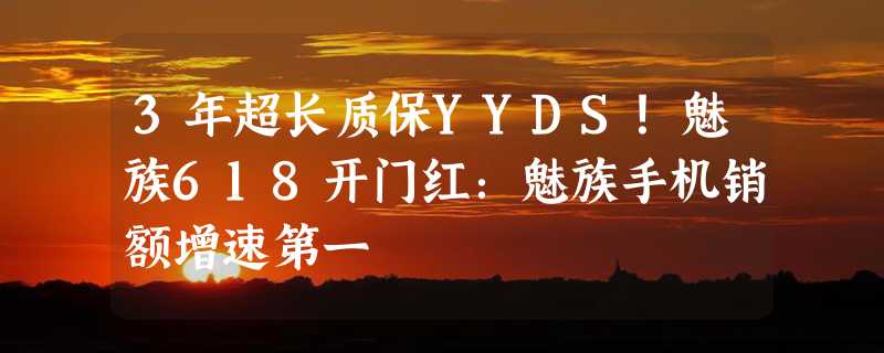 3年超长质保YYDS！魅族618开门红：魅族手机销额增速第一