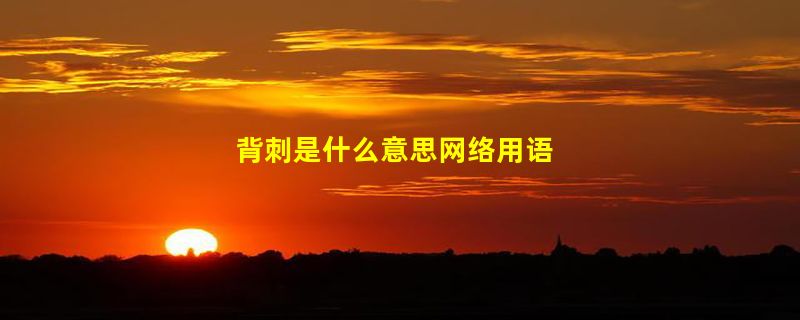 背刺是什么意思网络用语