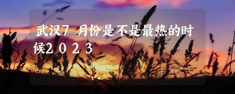 武汉7月份是不是最热的时候2023