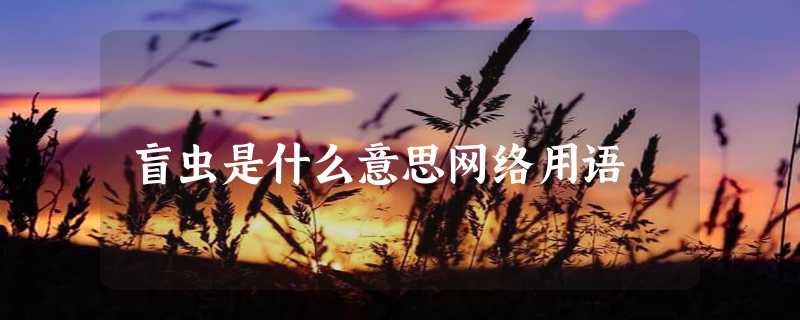 盲虫是什么意思网络用语