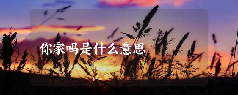 你家吗是什么意思