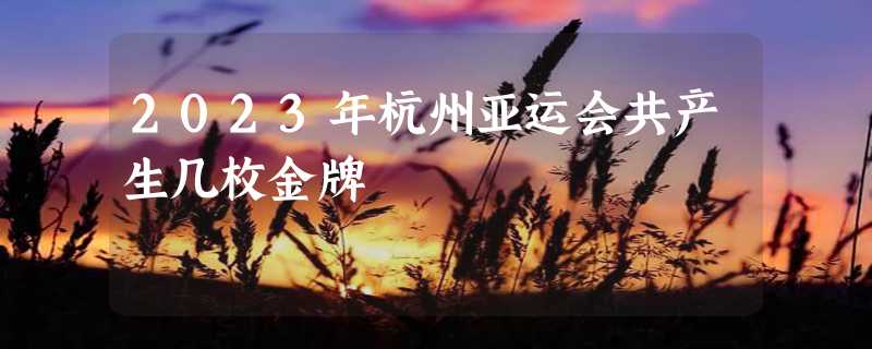 2023年杭州亚运会共产生几枚金牌