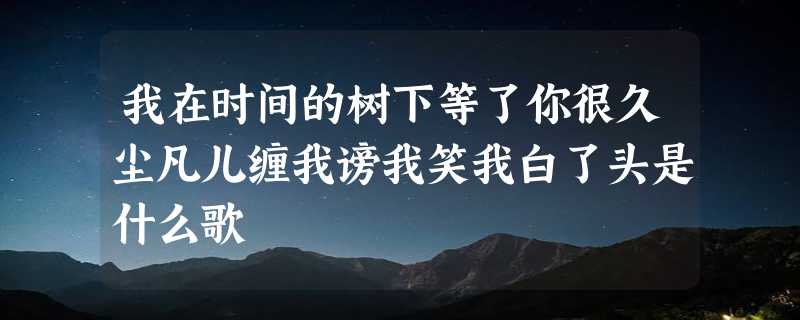 我在时间的树下等了你很久尘凡儿缠我谤我笑我白了头是什么歌