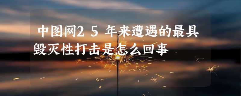 中图网25年来遭遇的最具毁灭性打击是怎么回事