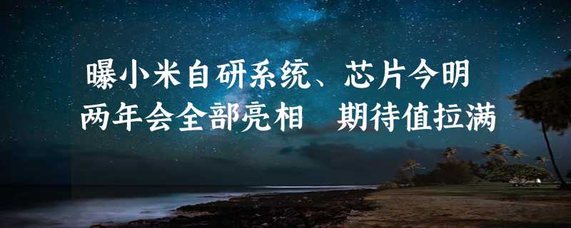 曝小米自研系统、芯片今明两年会全部亮相 期待值拉满