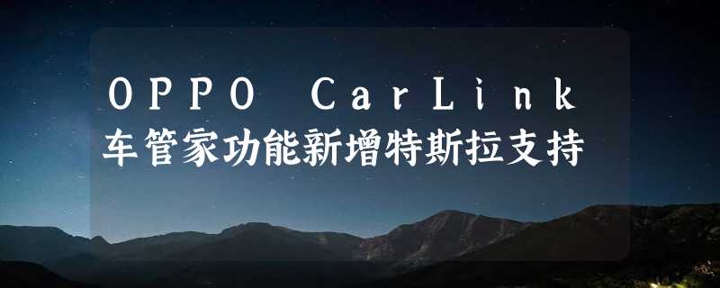 OPPO CarLink车管家功能新增特斯拉支持