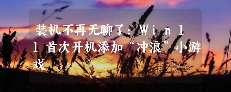 装机不再无聊了：Win11首次开机添加“冲浪”小游戏