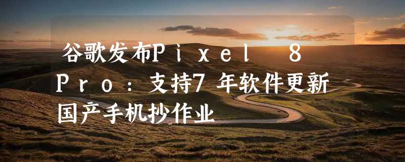 谷歌发布Pixel 8 Pro：支持7年软件更新 国产手机抄作业