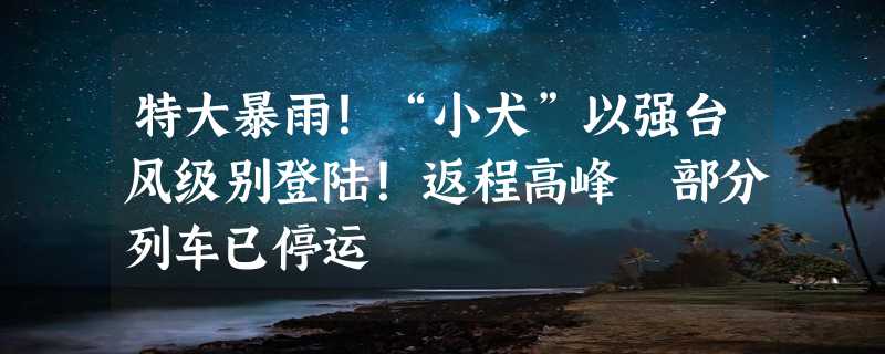 特大暴雨！“小犬”以强台风级别登陆！返程高峰 部分列车已停运