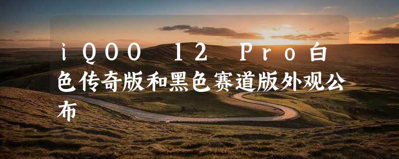 iQOO 12 Pro白色传奇版和黑色赛道版外观公布