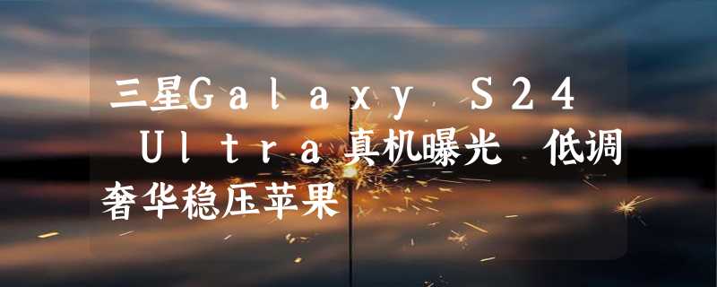 三星Galaxy S24 Ultra真机曝光 低调奢华稳压苹果