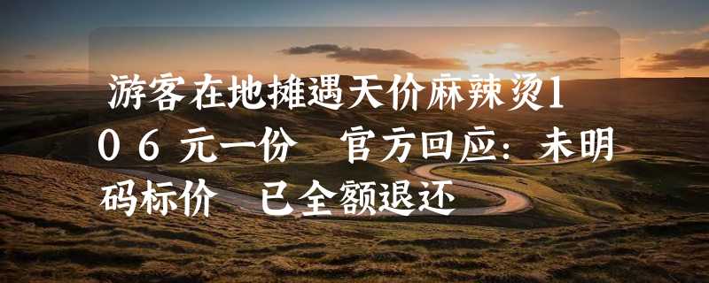 游客在地摊遇天价麻辣烫106元一份 官方回应：未明码标价 已全额退还