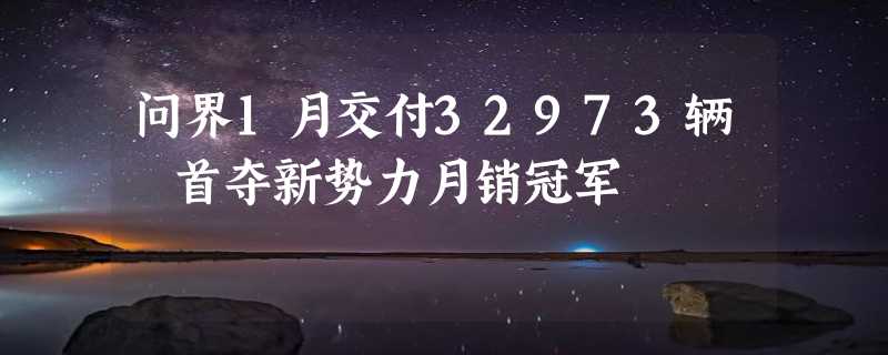 问界1月交付32973辆 首夺新势力月销冠军