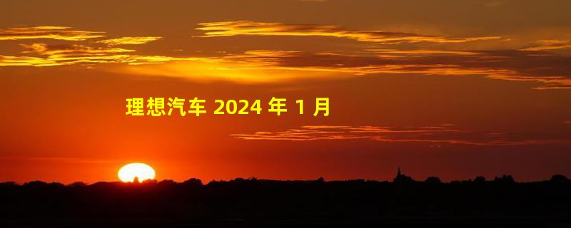 理想汽车 2024 年 1 月交付 31165 辆 同比增长105.8%