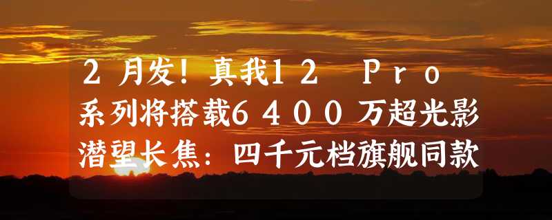 2月发！真我12 Pro系列将搭载6400万超光影潜望长焦：四千元档旗舰同款