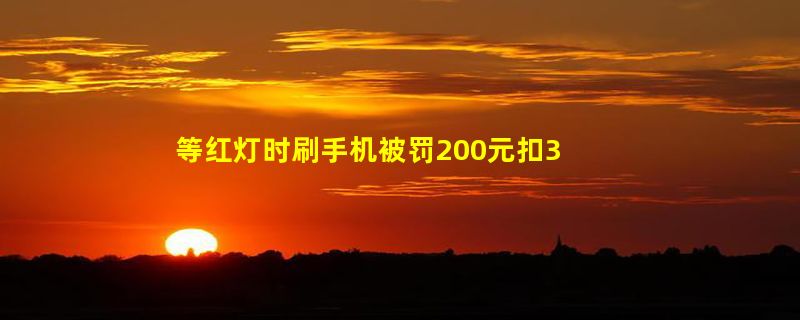 等红灯时刷手机被罚200元扣3分 车主：感觉很冤枉