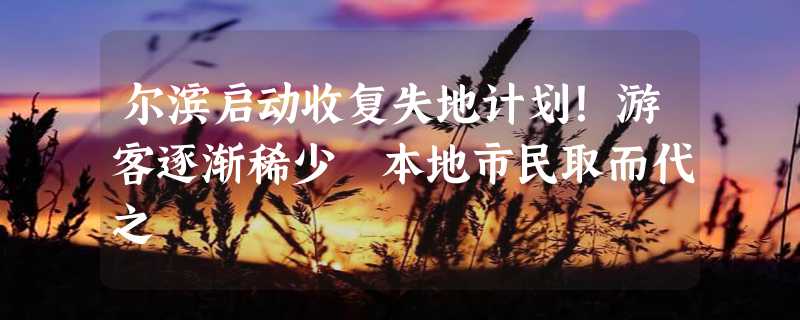 尔滨启动收复失地计划！游客逐渐稀少 本地市民取而代之