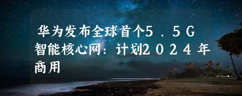 华为发布全球首个5.5G智能核心网：计划2024年商用