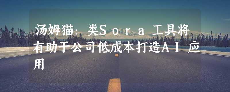 汤姆猫：类Sora工具将有助于公司低成本打造AI应用