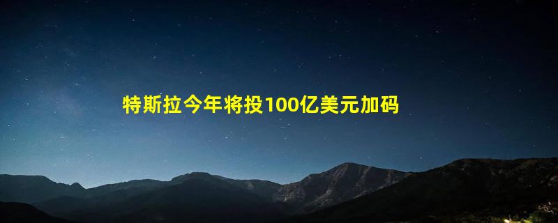 特斯拉今年将投100亿美元加码AI 马斯克：否则无法参与竞争