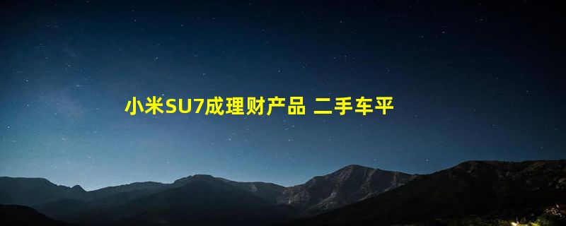 小米SU7成理财产品 二手车平台报价比新车贵6万