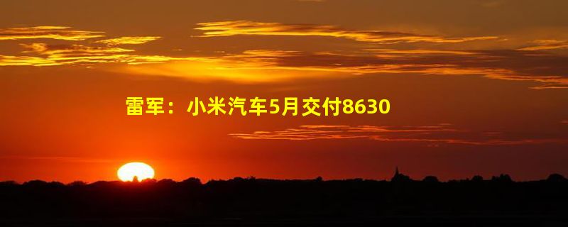 雷军：小米汽车5月交付8630台、累计交付1.5万台