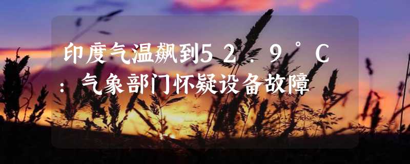 印度气温飙到52.9°C：气象部门怀疑设备故障